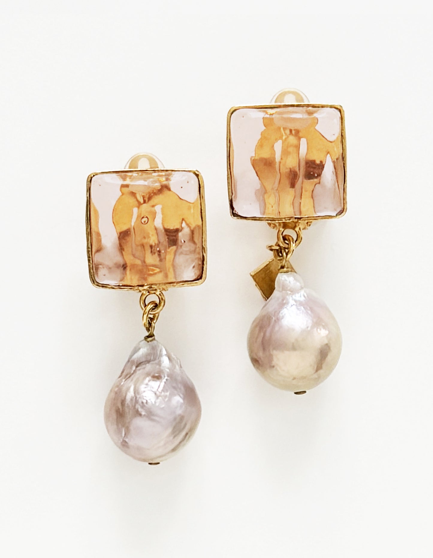 BOUCLES D'OREILLES PAVÉ & PERLES