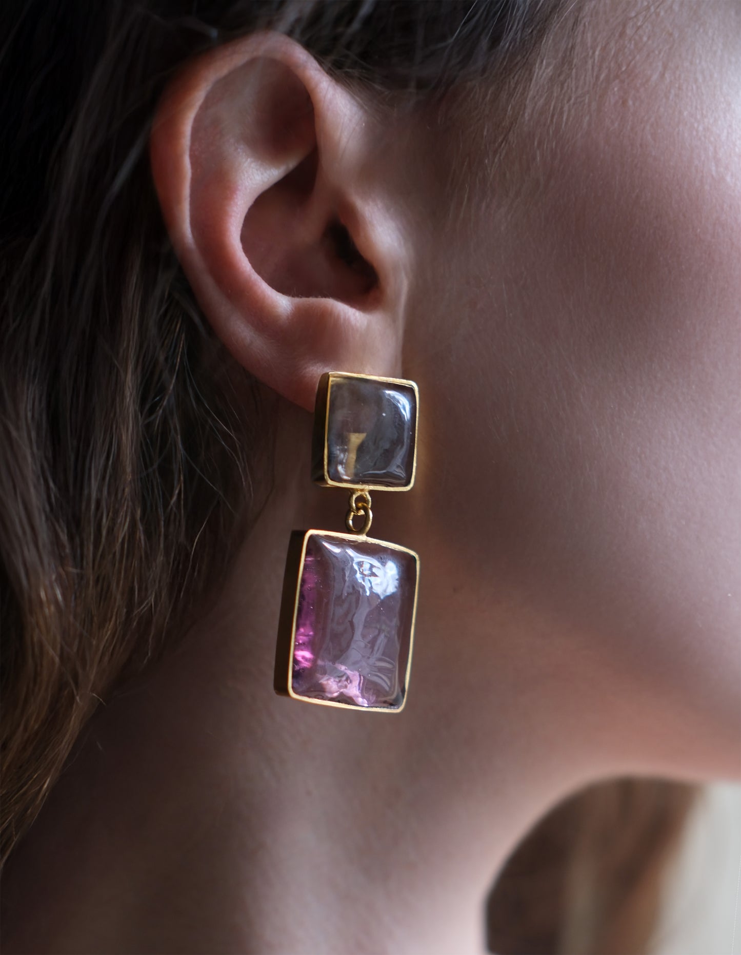 BOUCLES D'OREILLES DOUBLE PAVÉ