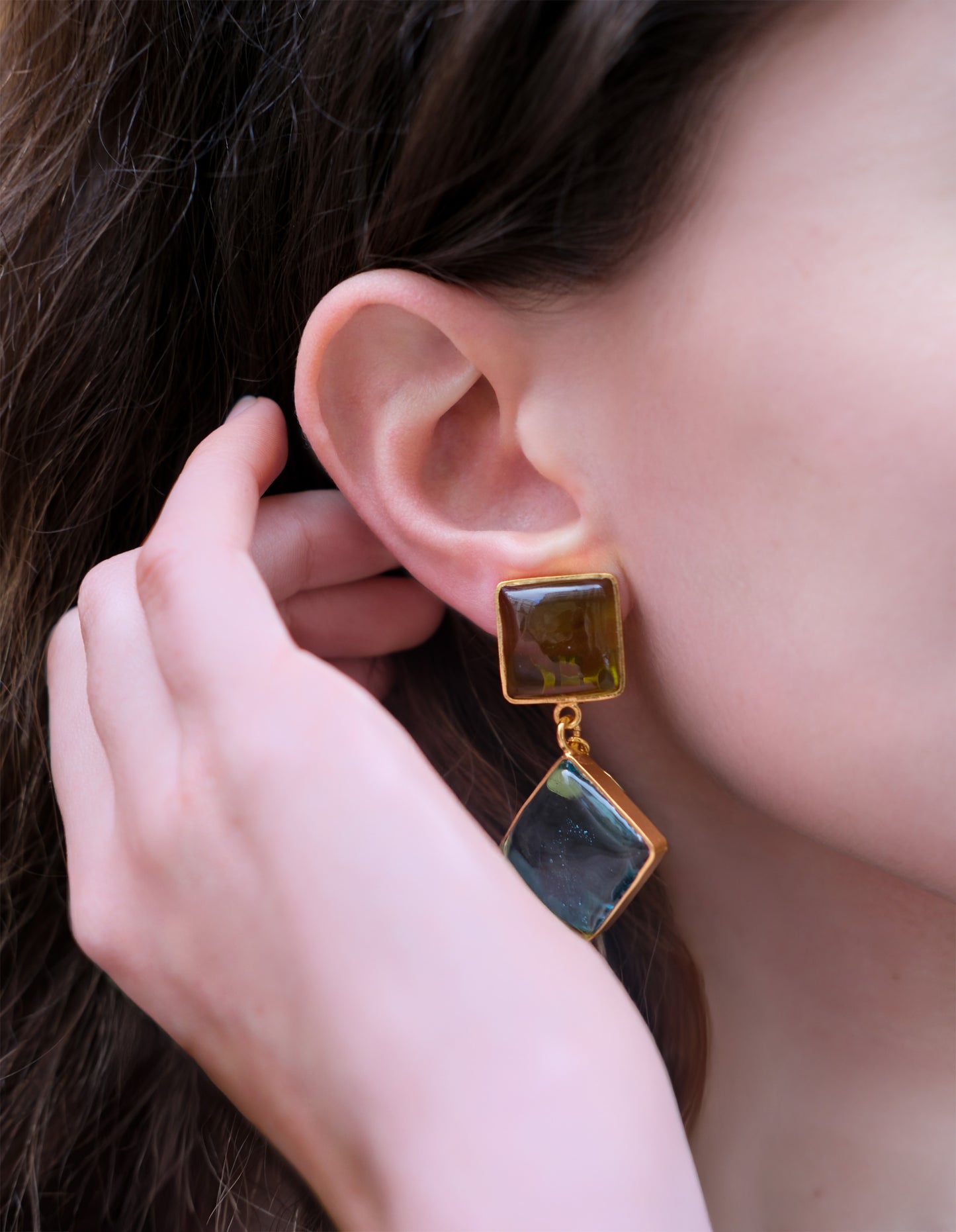 BOUCLES D'OREILLES PAVÉ LOSANGE
