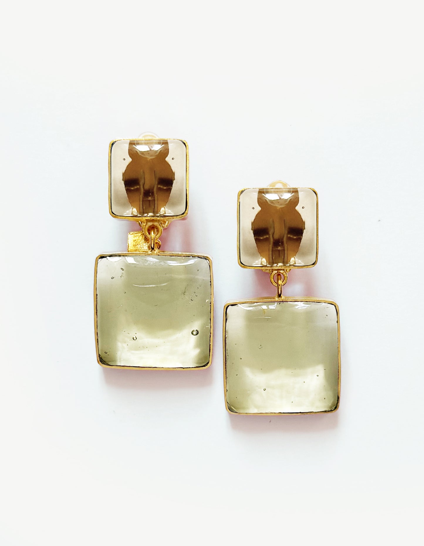 BOUCLES D'OREILLES DOUBLE PAVÉ
