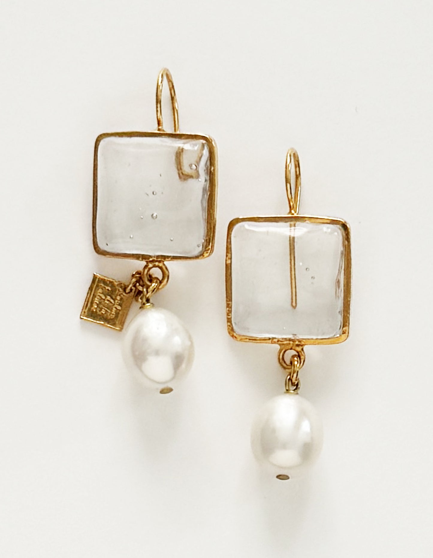 BOUCLES D'OREILLES PAVÉ & PERLES