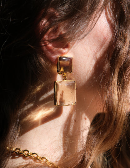 BOUCLES D'OREILLES DOUBLE PAVÉ