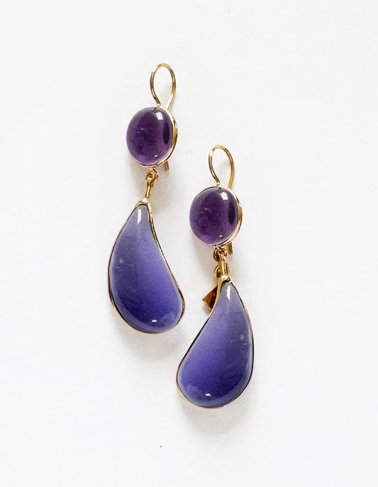 Boucles d'oreilles violettes et rouges . : accessoires-femme par delphy3 Boucles d'oreilles violettes et rouges . : accessoires-femme par delphy3