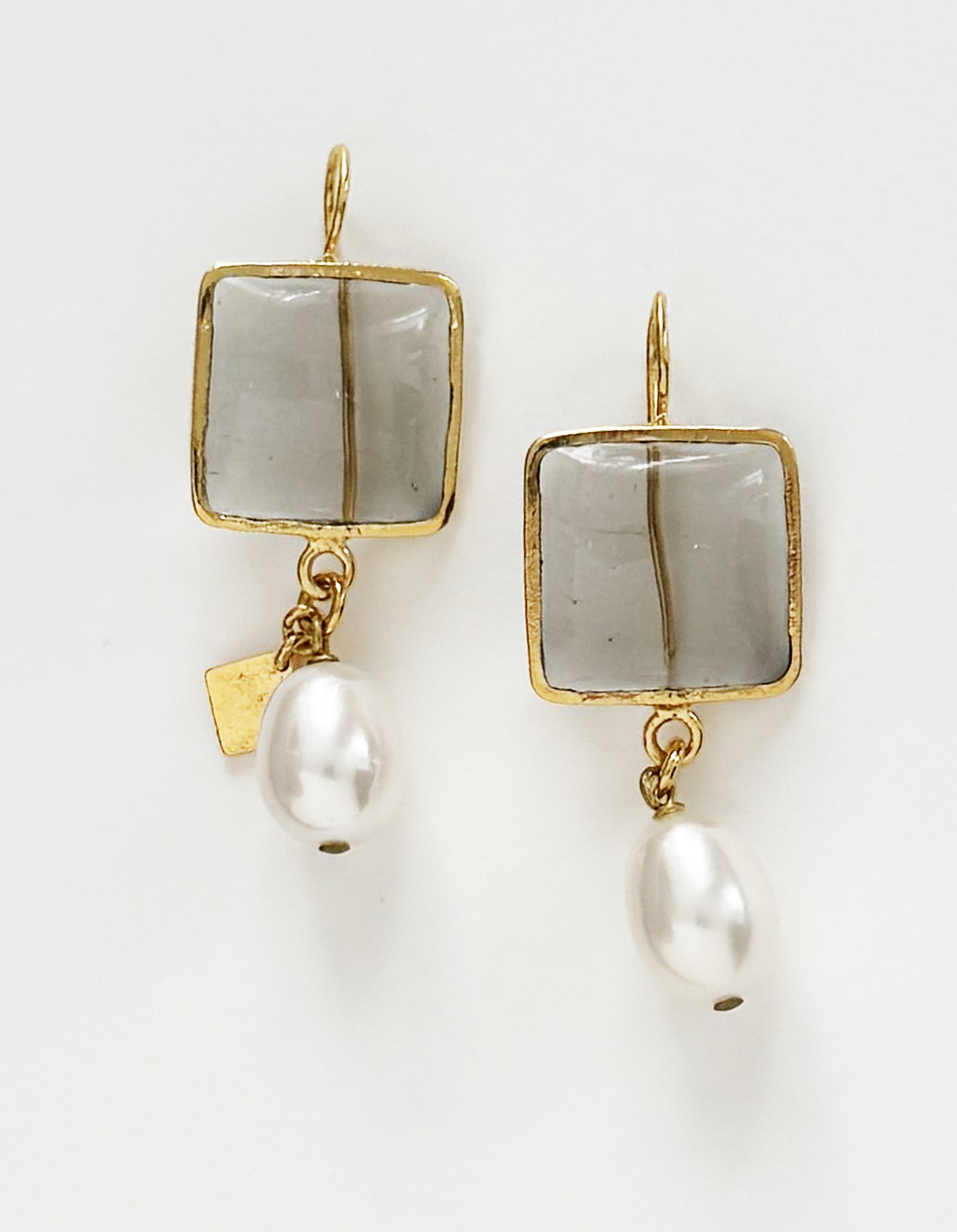 BOUCLES D'OREILLES PAVÉ & PERLES