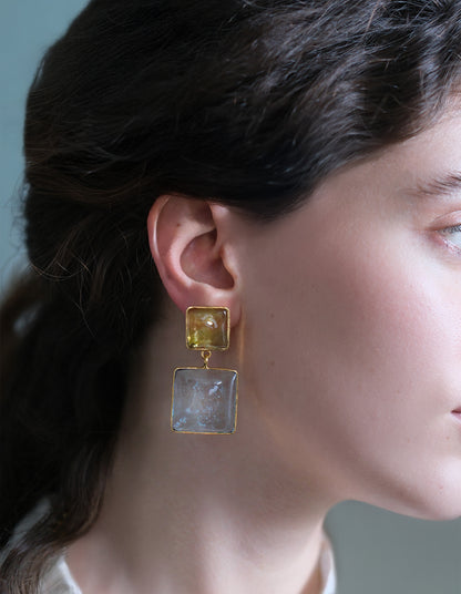 BOUCLES D'OREILLES DOUBLE PAVÉ
