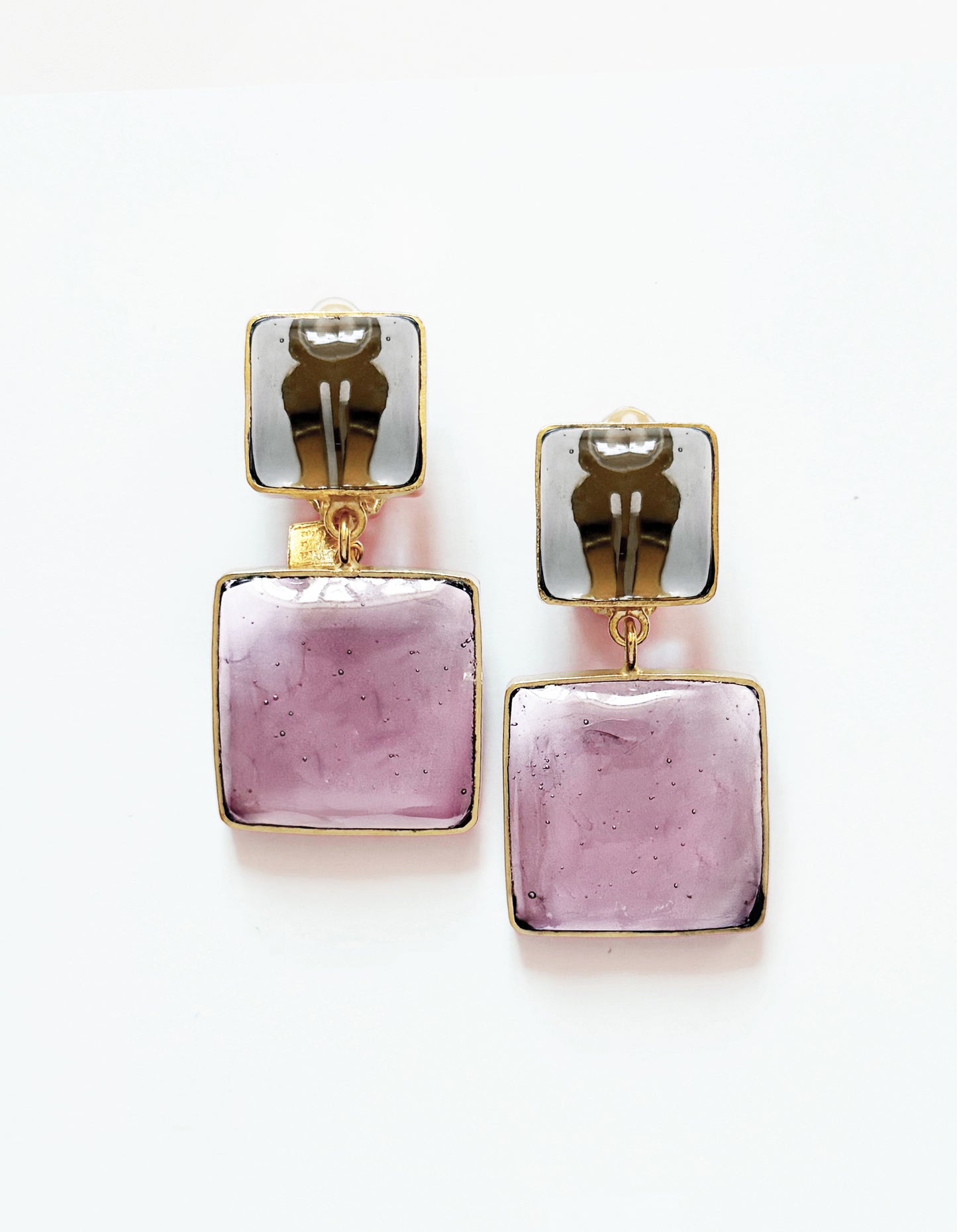 BOUCLES D'OREILLES DOUBLE PAVÉ
