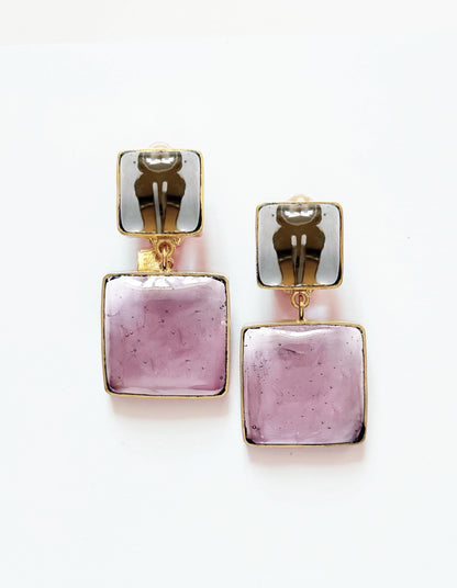 BOUCLES D'OREILLES DOUBLE PAVÉ