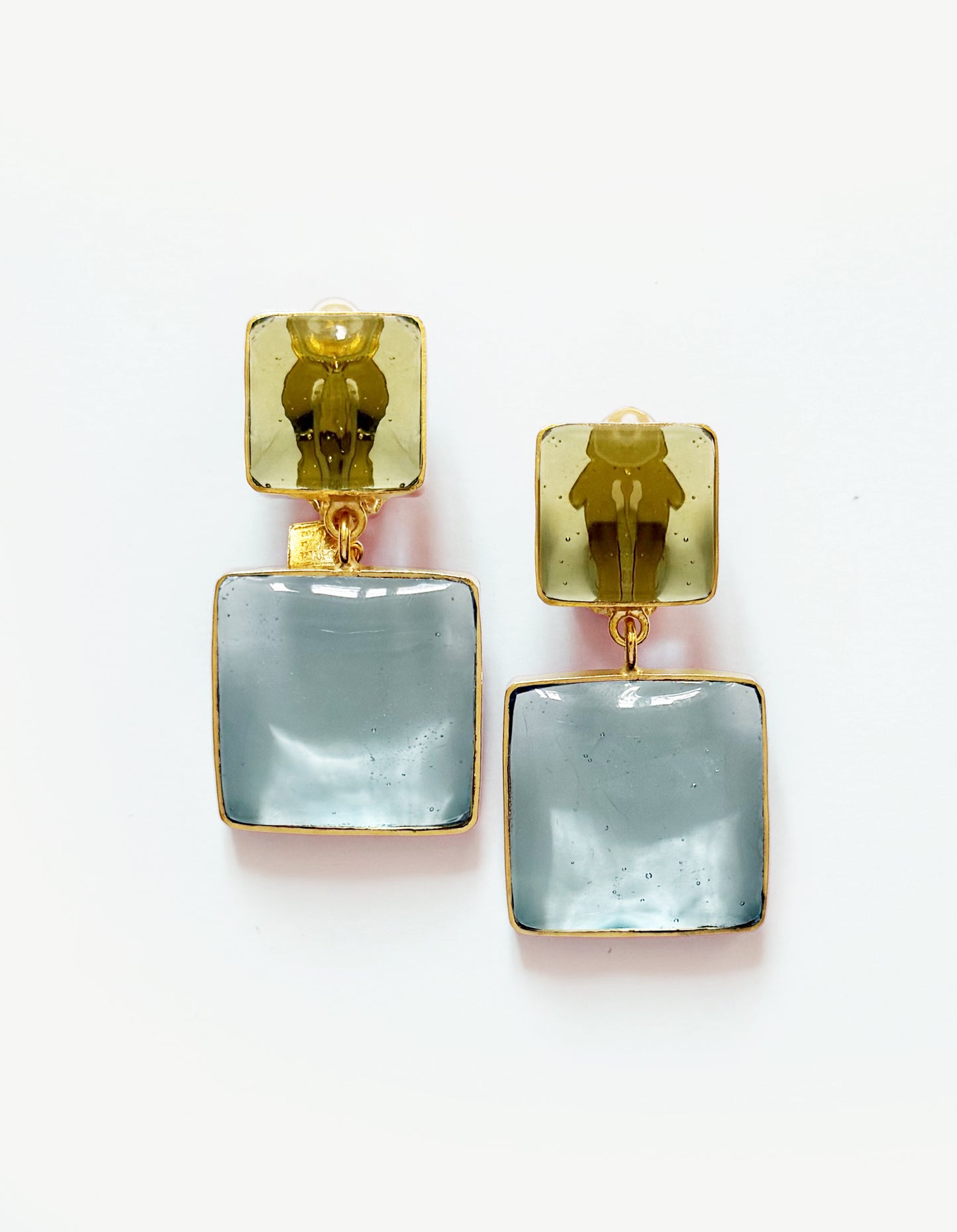 BOUCLES D'OREILLES DOUBLE PAVÉ