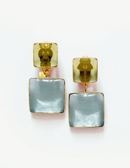 BOUCLES D'OREILLES DOUBLE PAVÉ