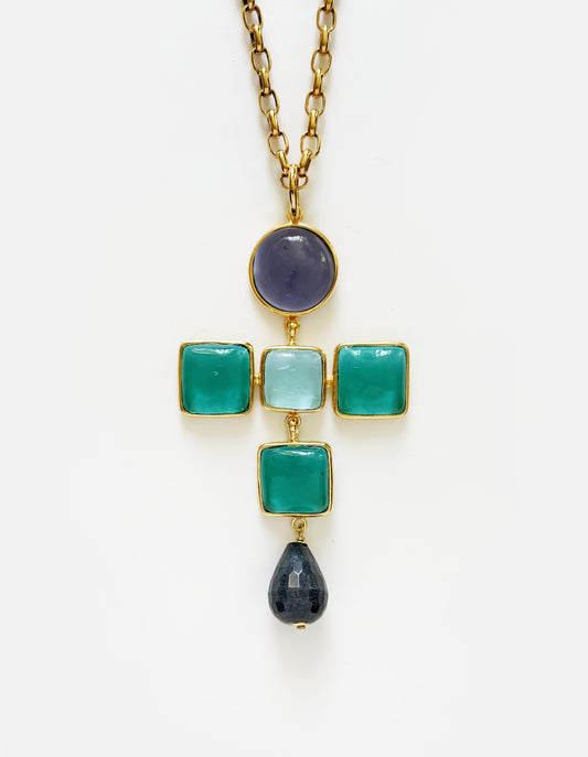 BAROCKER KREUZANHÄNGER MIT ROCAILLEN