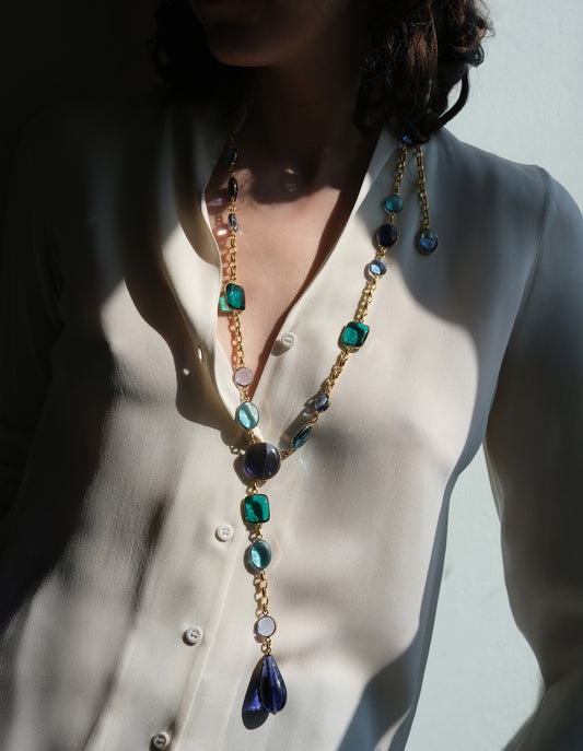 HALSKETTE KRAWATTE ROCAILLES & KETTE