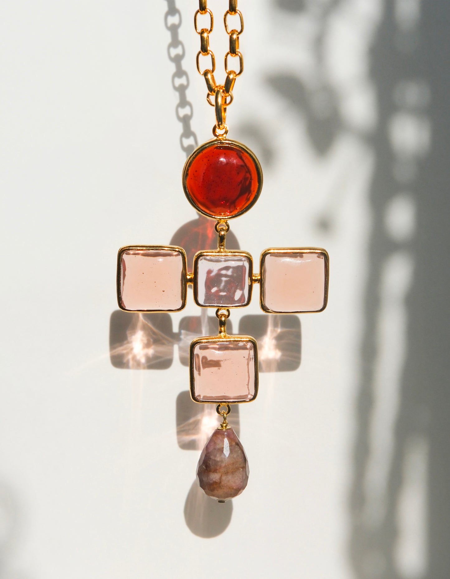PENDENTIF CROIX ROCAILLES BAROQUE