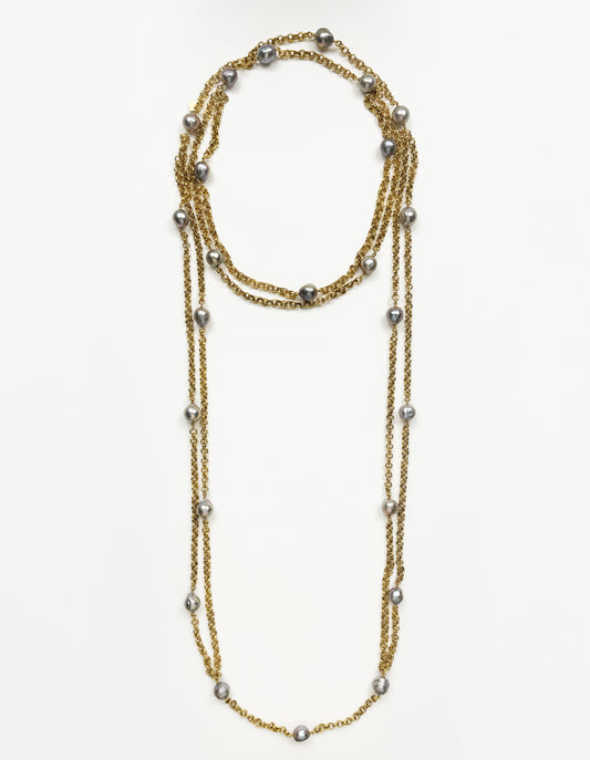 SAUTOIR PERLES & CHAÎNE