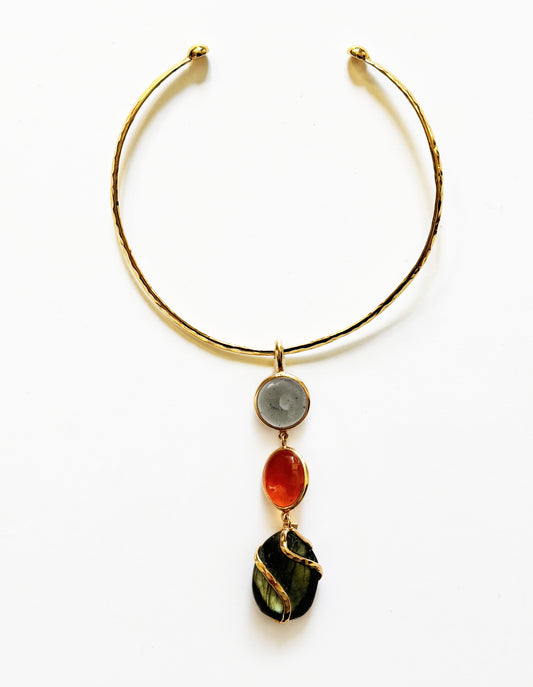 COLLIER TORQUE LABRADORITE