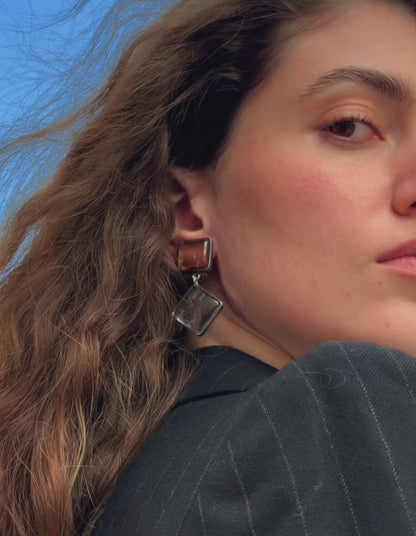 BOUCLES D'OREILLES PAVÉ LOSANGE